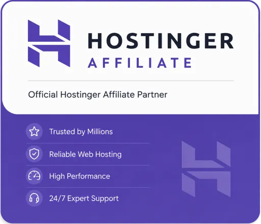 Hostinger Official Affiliate Partner Badge