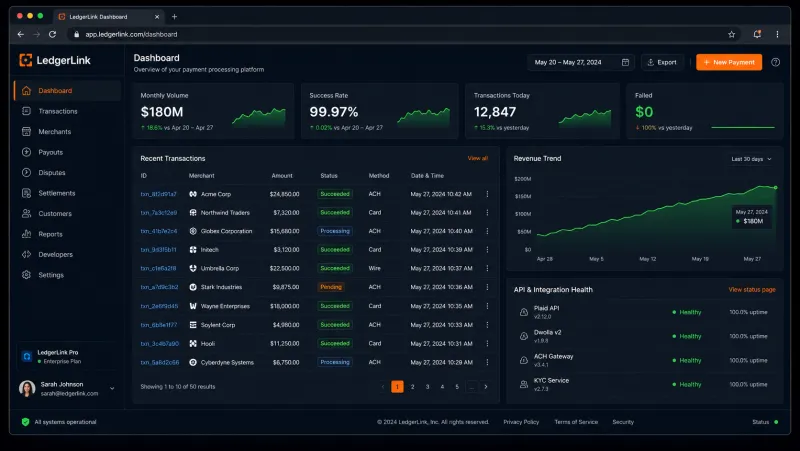 LedgerLink project mockup