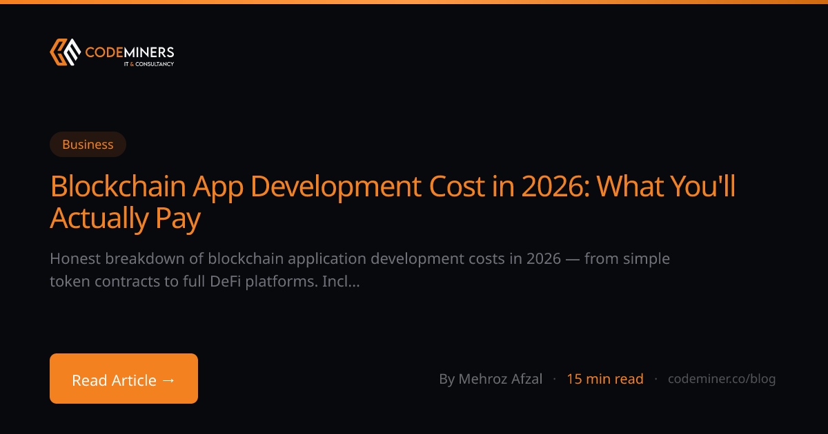 Blockchain App Development Cost in 2026: What You'll Actually Pay