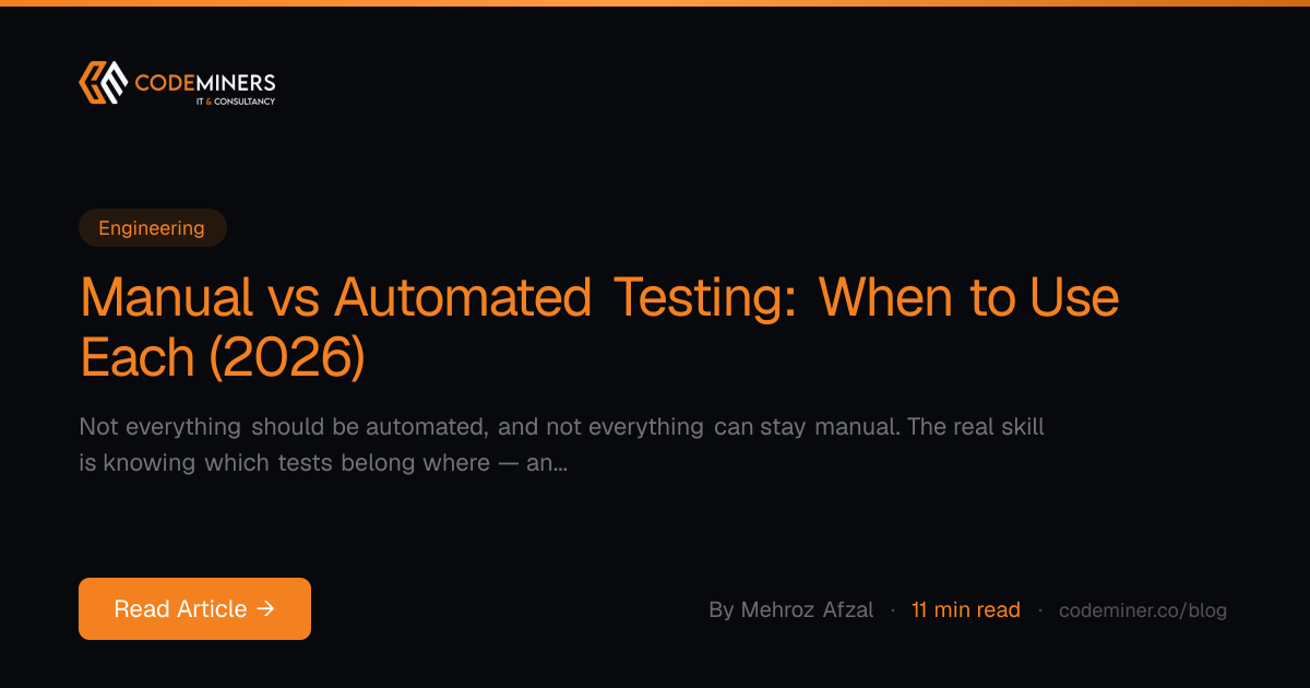 Manual vs Automated Testing: When to Use Each (2026)