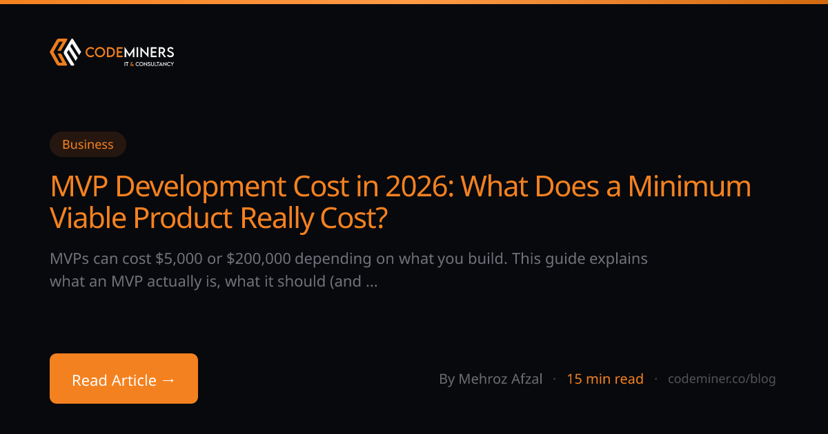 MVP Development Cost in 2026: What Does a Minimum Viable Product Really Cost?