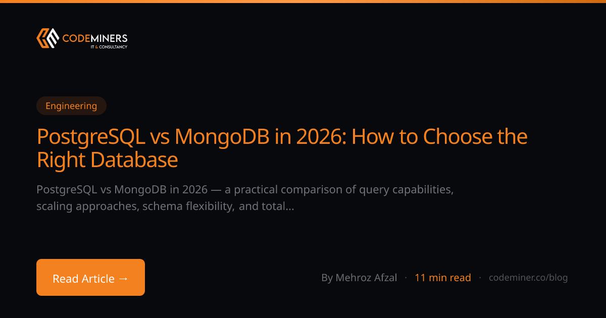 PostgreSQL vs MongoDB in 2026: How to Choose the Right Database