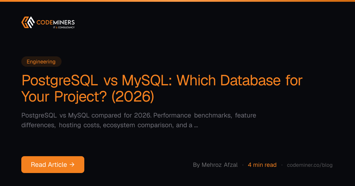 PostgreSQL vs MySQL: Which Database for Your Project? (2026)