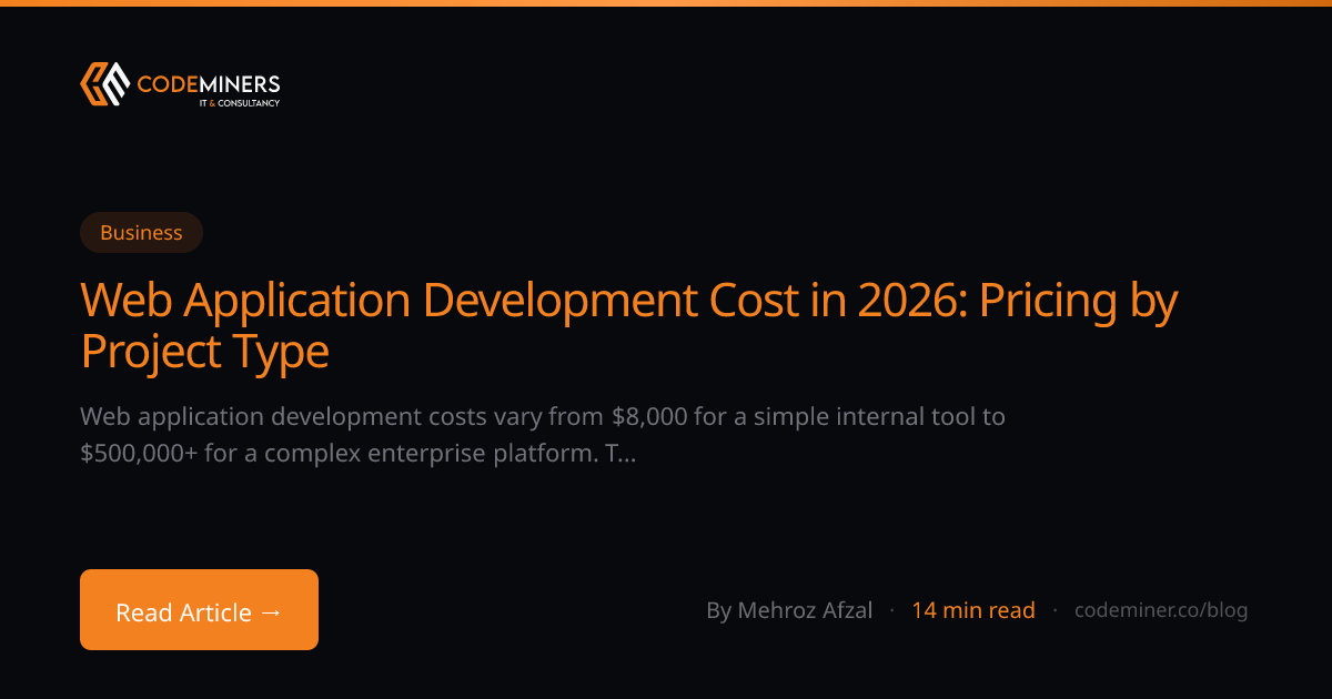 Web Application Development Cost in 2026: Pricing by Project Type